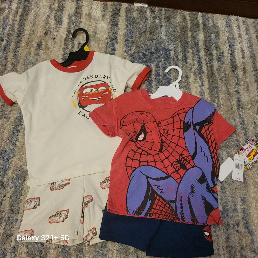 NWT 3T **Spider-Man & Cars Kids Set** Red & Blue